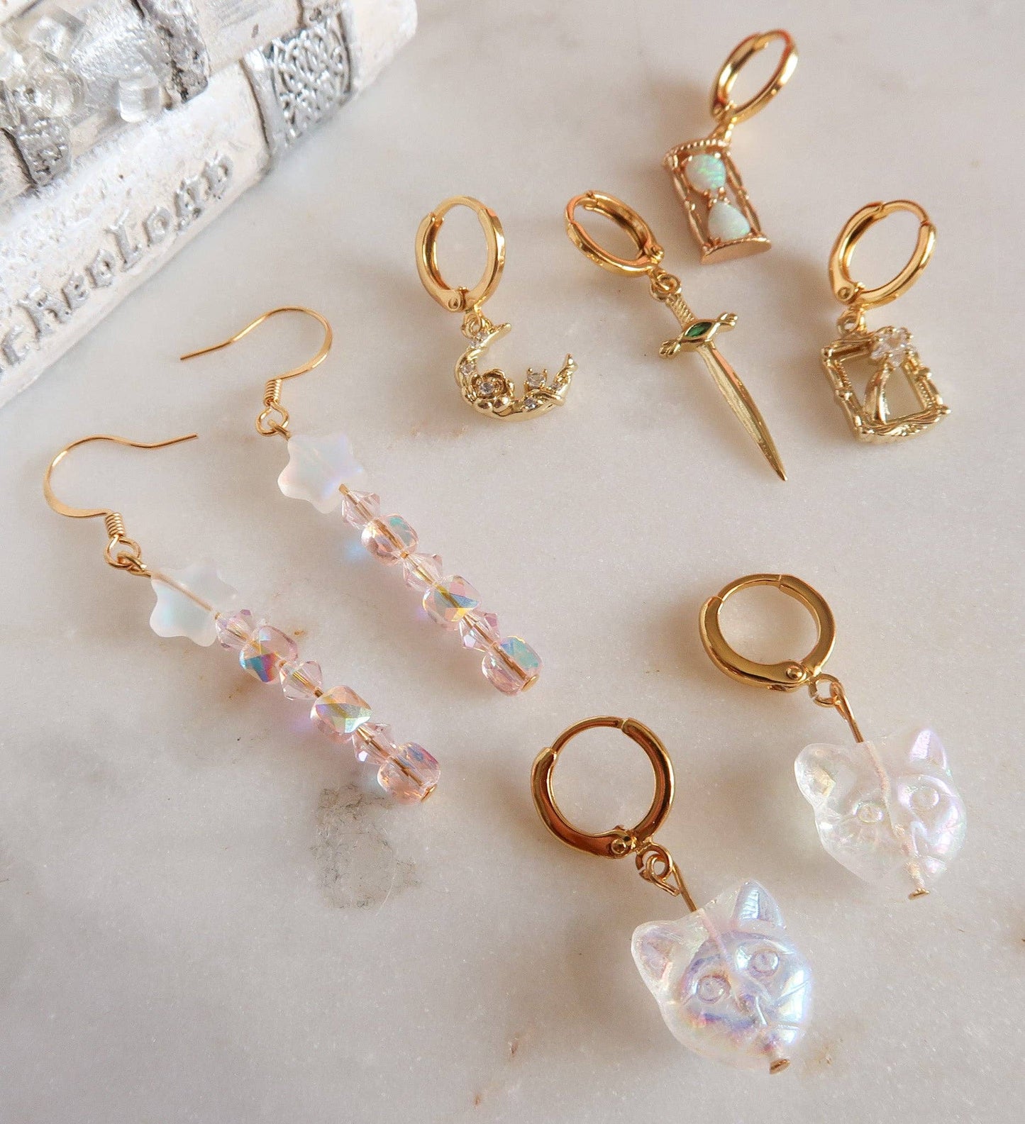Fantasy Book Lover Ear Stack Earrings