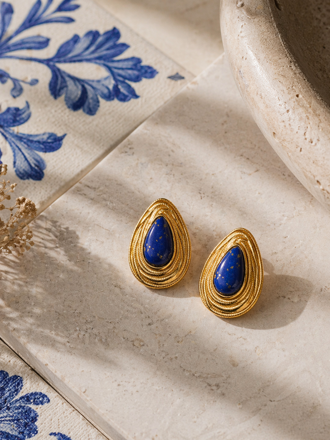 Porto Azul Drops 18K Gold Vermeil Natural Lapis Lazuli – Inner Sanctum