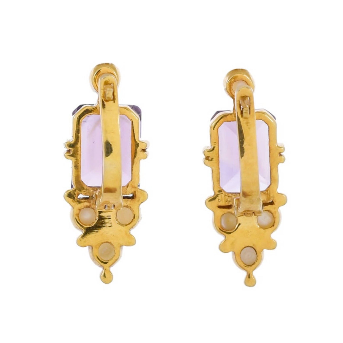 Boucle d'oreille "Daydreaming" en argent sterling, améthyste et vermeil perlé