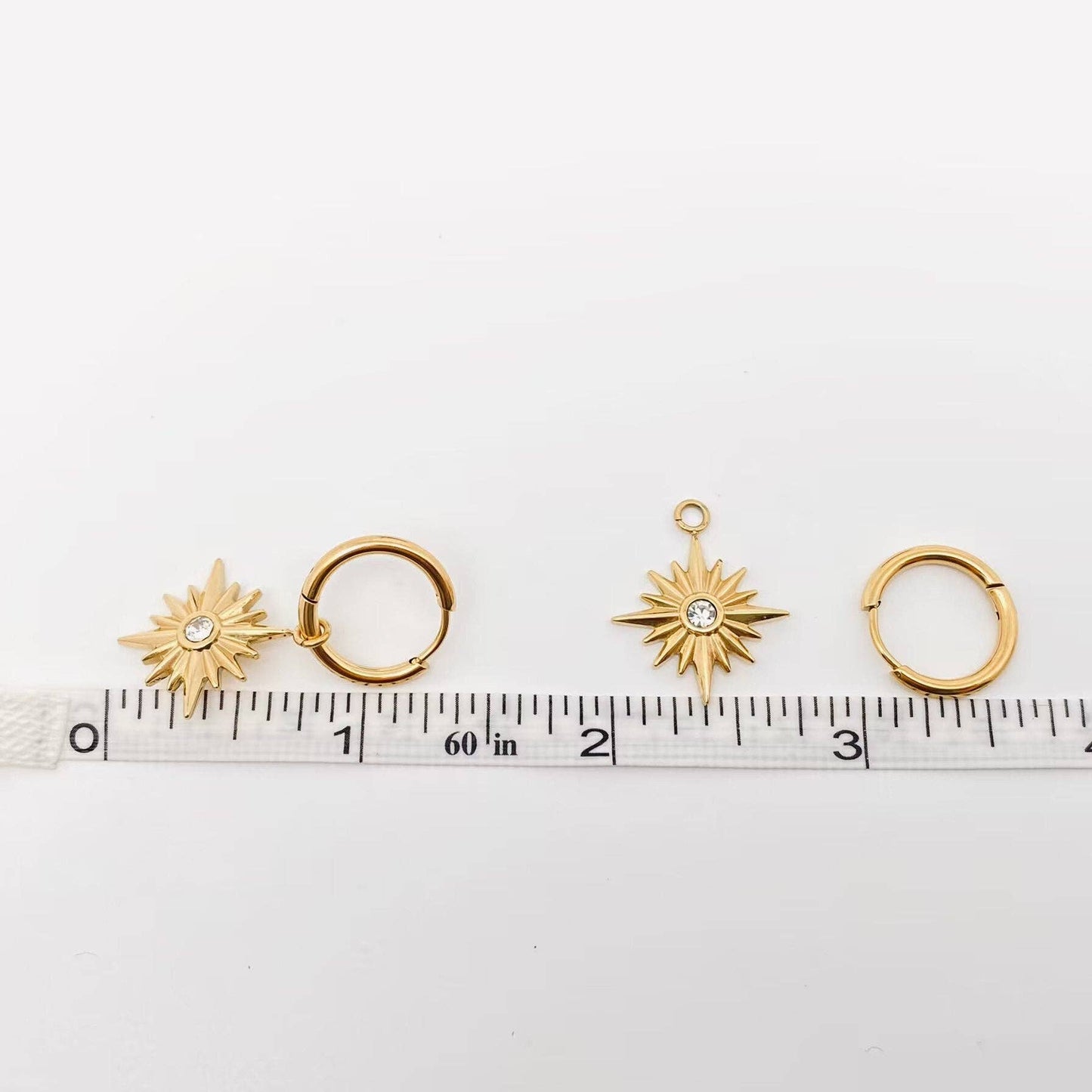 Polaris Pendant Huggie Earrings