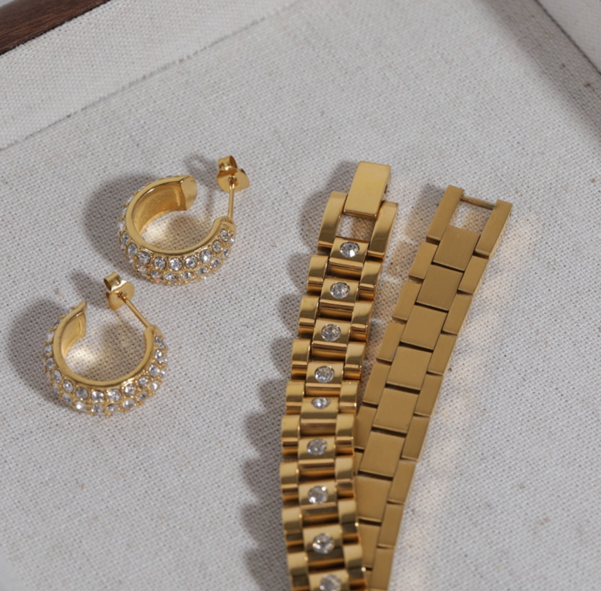 舞蹈皇后金表链水晶手链:18厘米