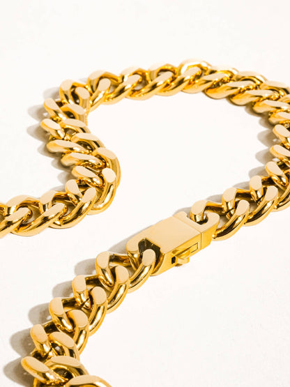 Will 18K Gold Non-Tarnish Classic Bold Chain Necklace