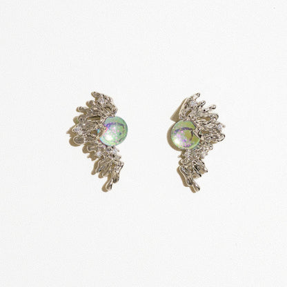 Seraphim Wings 😇 White Gold Y2K Earrings