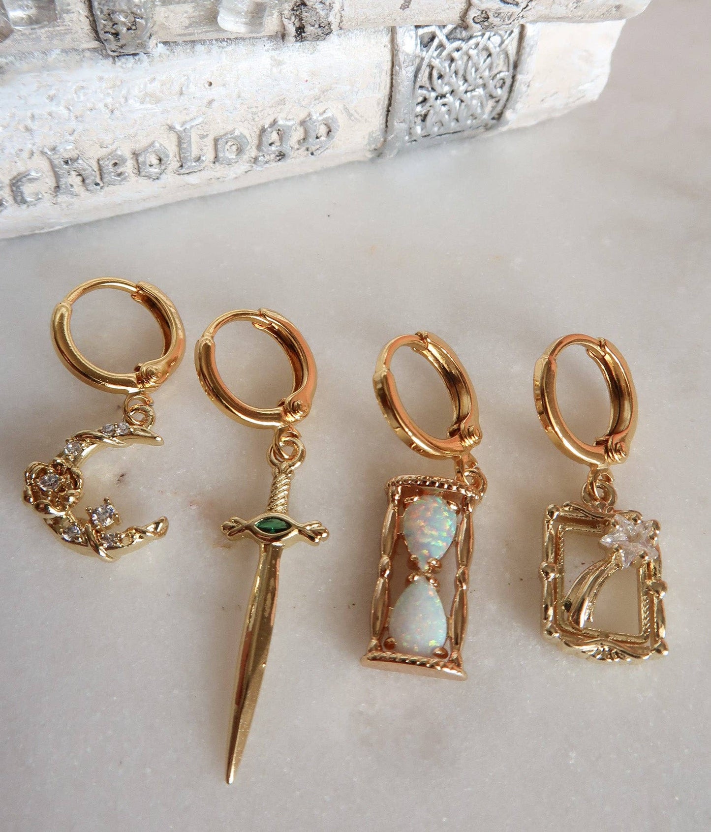 Fantasy Book Lover Ear Stack Earrings