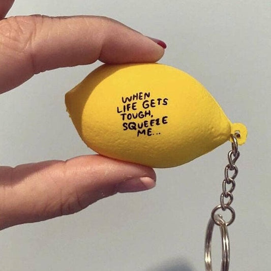 Porte-clés boule anti-stress au citron