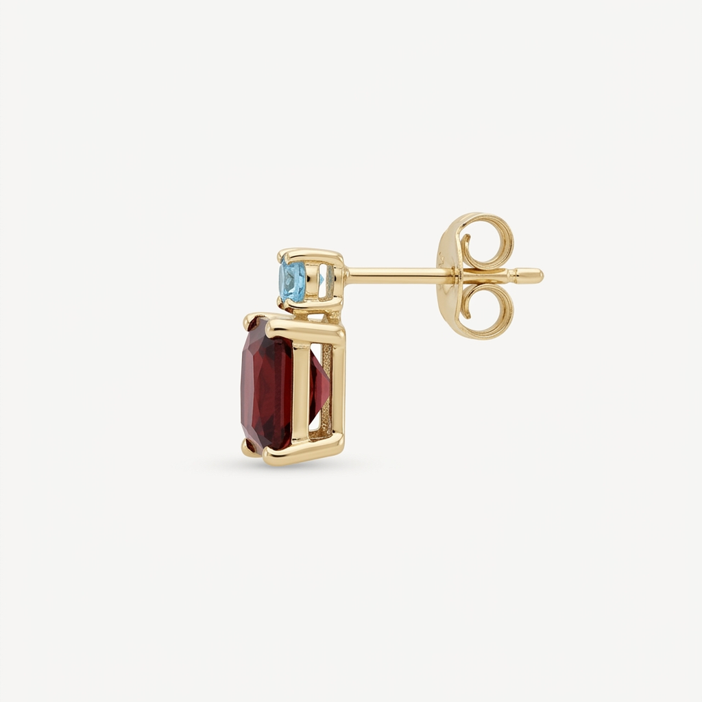 The Venetian Garnet & Aquamarine 14K Gold Filled Studs