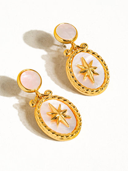 inner Compass 18K Gold Vintage Star Shell Earring