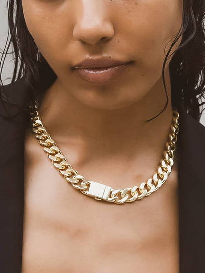 Will 18K Gold Non-Tarnish Classic Bold Chain Necklace