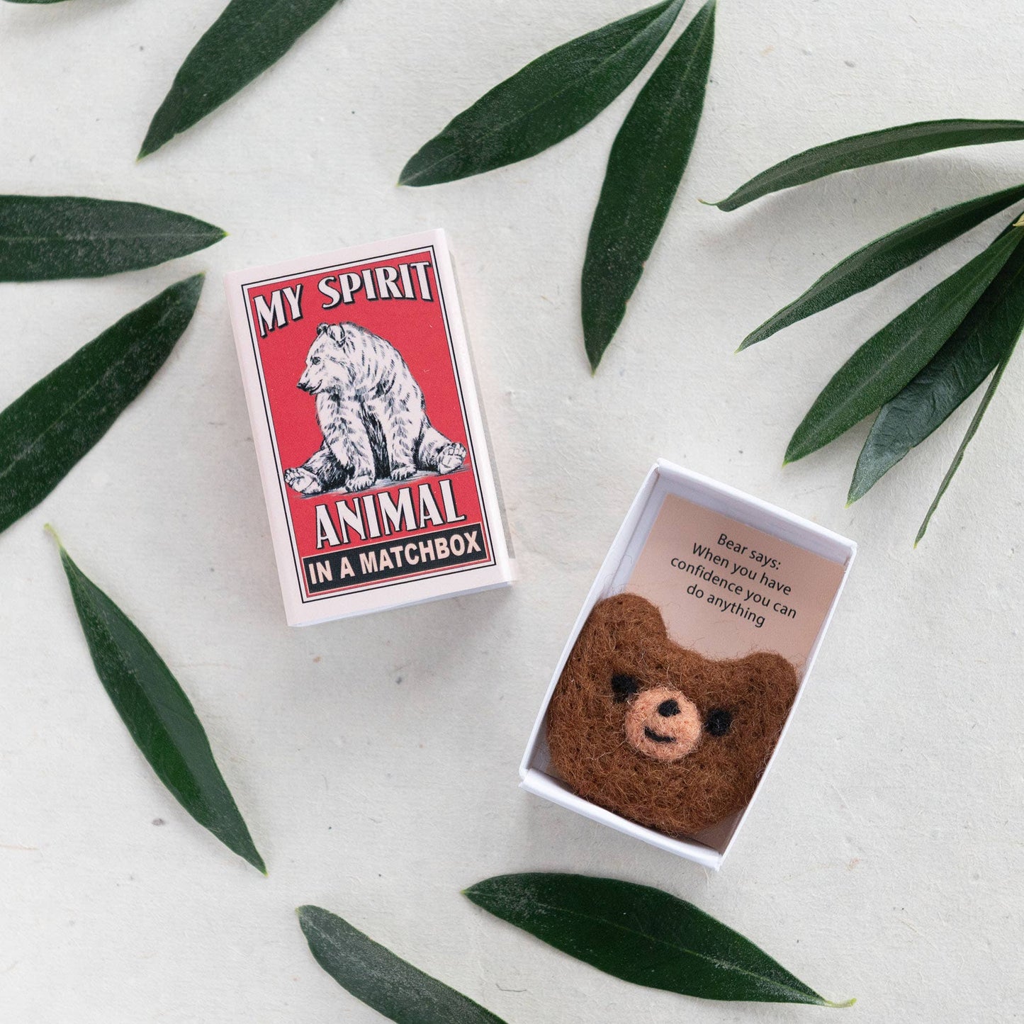 Wool Felt Bear Spirit Animal Gift In A Matchbox 🧸 Beary Cute