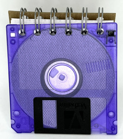 Upcycled Floppy Disk Journals - Cool Fluorescent Colors