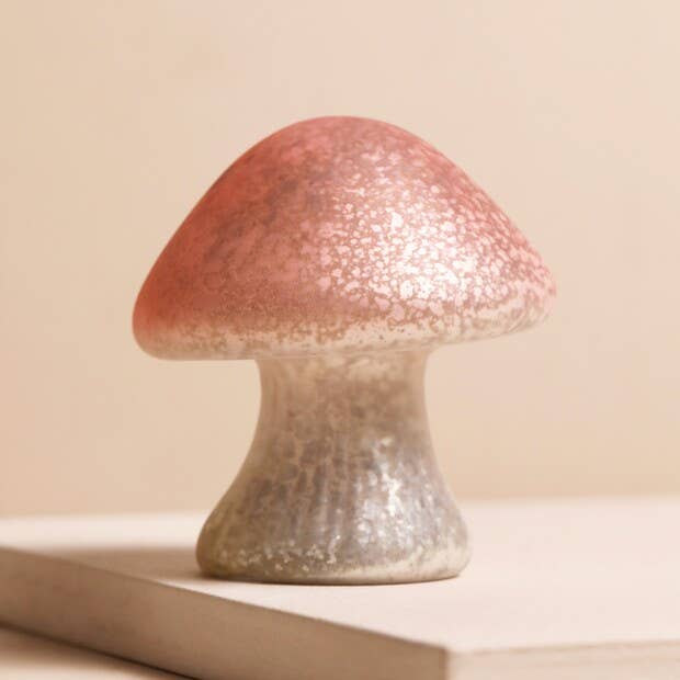 Small Pink Glass Mushroom Light