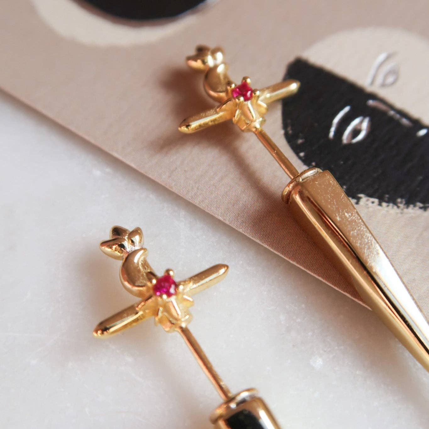 Goldryn Celestial Sword Earrings