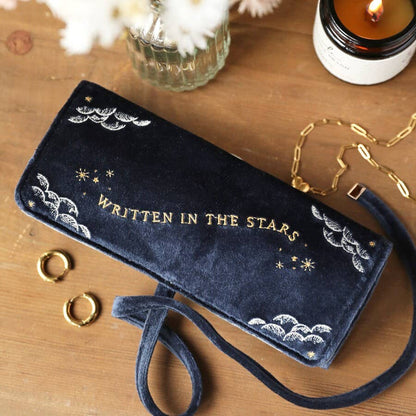 Written in the Stars Navy Celestial Velvet Jewelry Roll