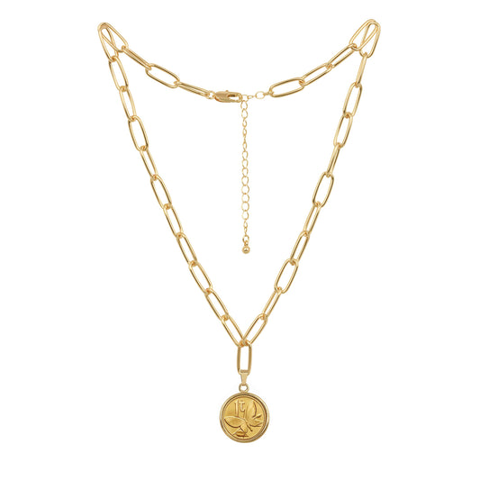 Gold-Layered Butterfly Coin Goldtone Paper Clip Pendant