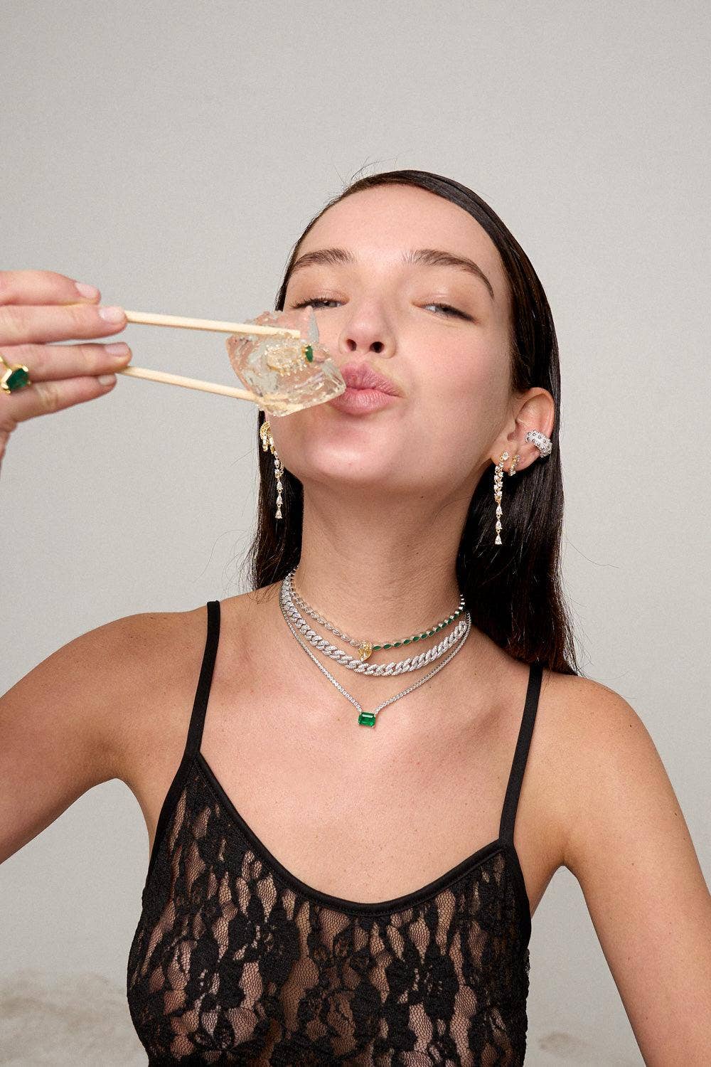 Emerald Tennis Moissanite Necklace