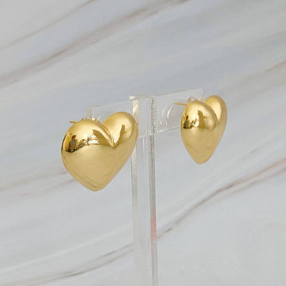 Silver Polish My Heart Stud Earrings
