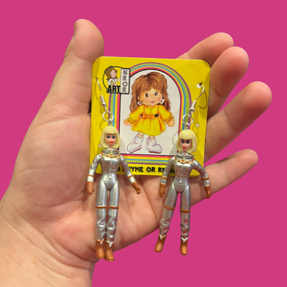 Barbie 💅 Astronaut Barbie 🚀 Poseable Upcycled Doll Earrings