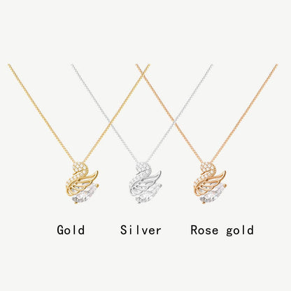 Swan Princess 🦢 Dainty Gold Swan Necklace in Gold over 925 Sterling Silver