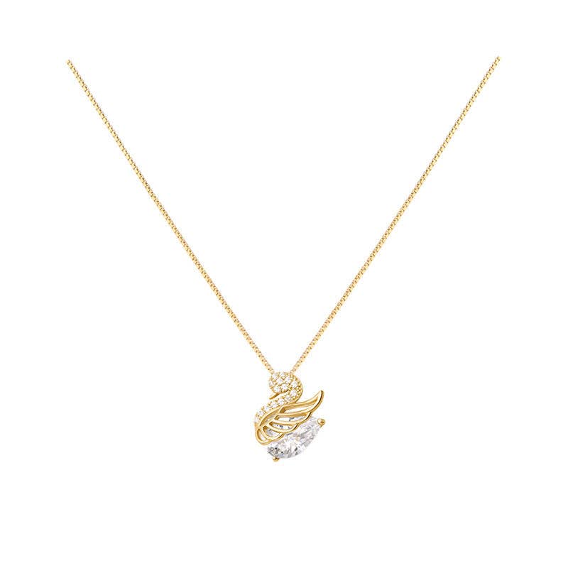 Swan Princess 🦢 Dainty Gold Swan Necklace in Gold over 925 Sterling Silver