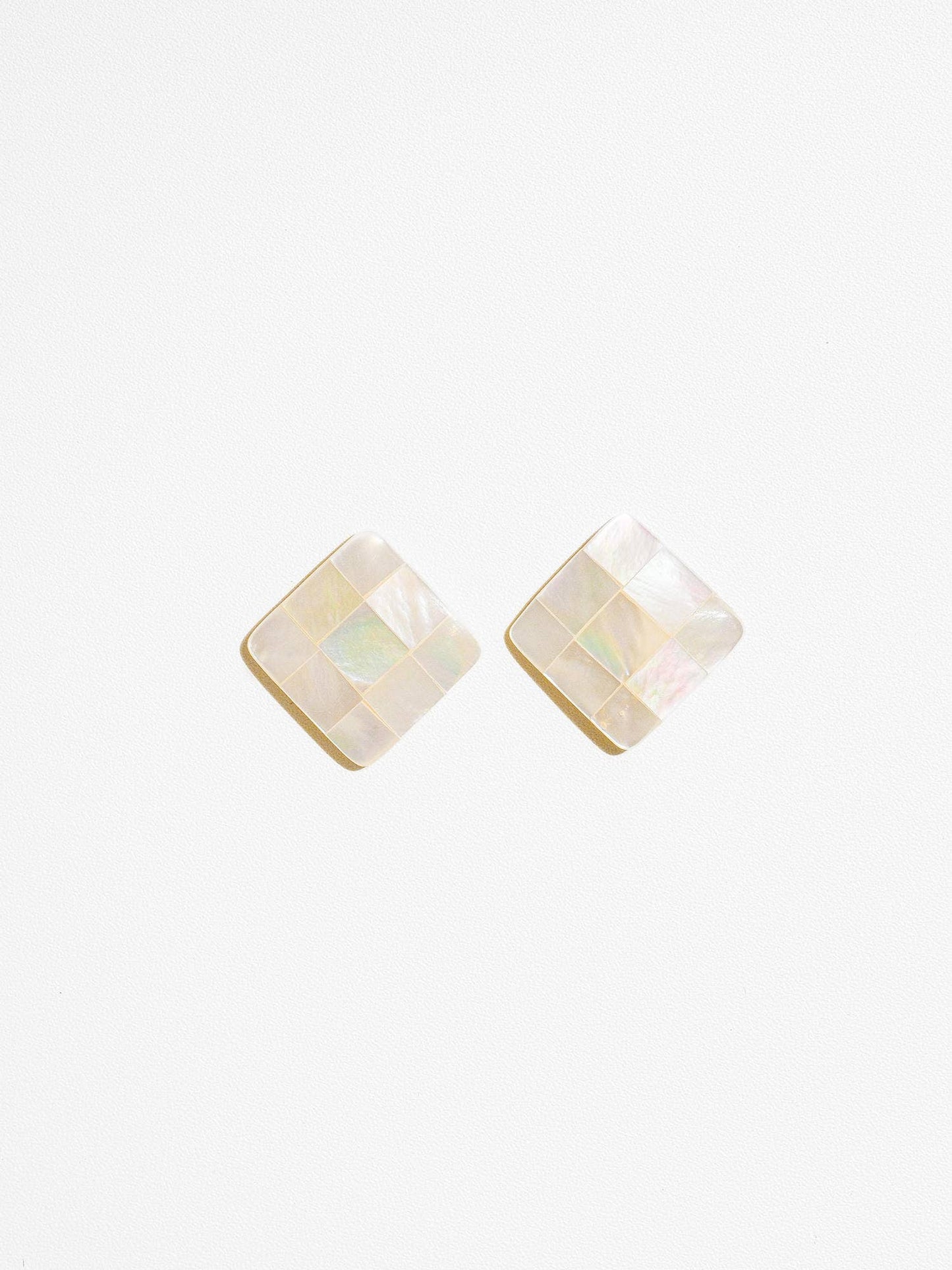 The Pattern White Dainty White Pearl Textured Studs