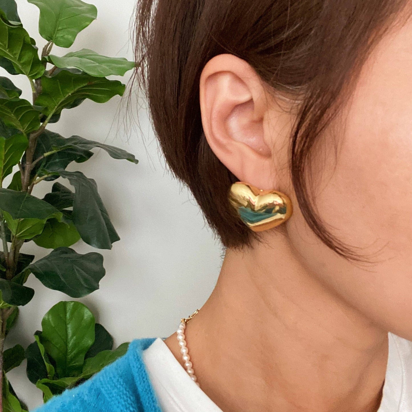 Silver Polish My Heart Stud Earrings