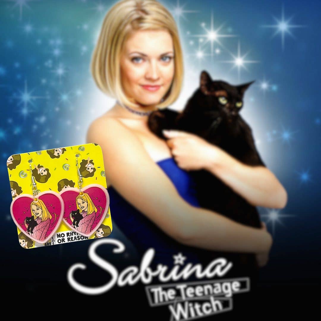 Sabrina the Teenage Witch Earrings Upcycled 90s Vintage