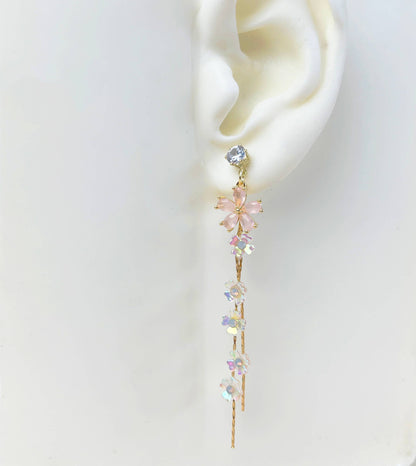 Handmade sakura flower dangle earrings