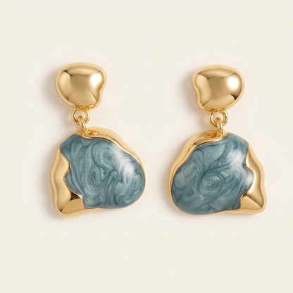 Azulean 14K Gold Filled Swirl Enamel Earrings