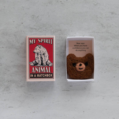 Wool Felt Bear Spirit Animal Gift In A Matchbox 🧸 Beary Cute