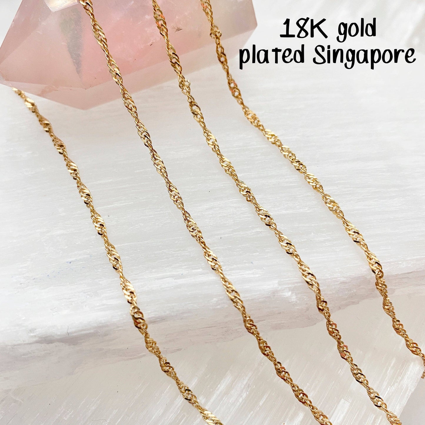 Kia Dragon Tablet Necklace: 20 inches / 18k plated Singapore