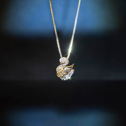 Swan Princess 🦢 Dainty Gold Swan Necklace in Gold over 925 Sterling Silver