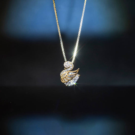 Swan Princess 🦢 Dainty Gold Swan Necklace in Gold over 925 Sterling Silver