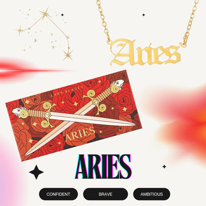Aries STARTER KIT Necklace + Creative Beauty Palette ✨ Zodiac