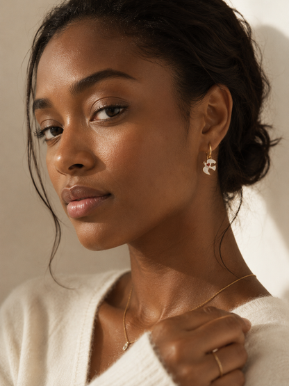 Heart Dove Huggie Earrings