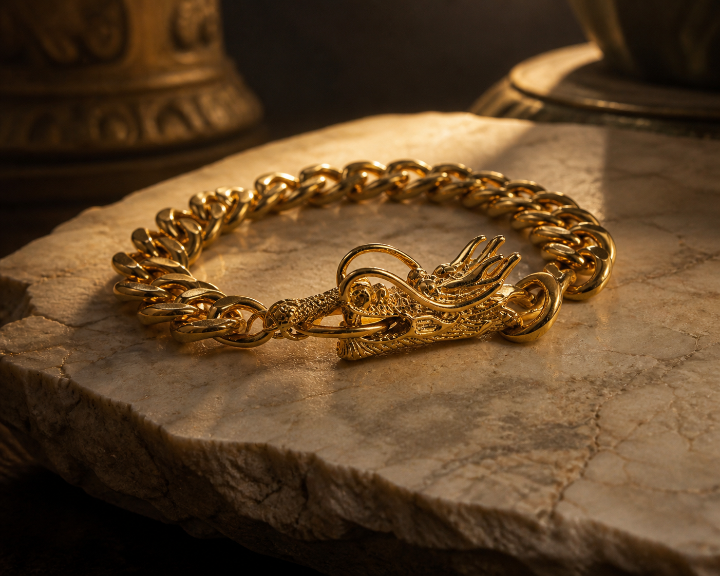 Bracelet Chaîne Dragon Doré