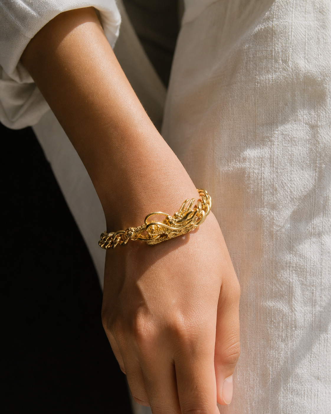 Bracelet Chaîne Dragon Doré