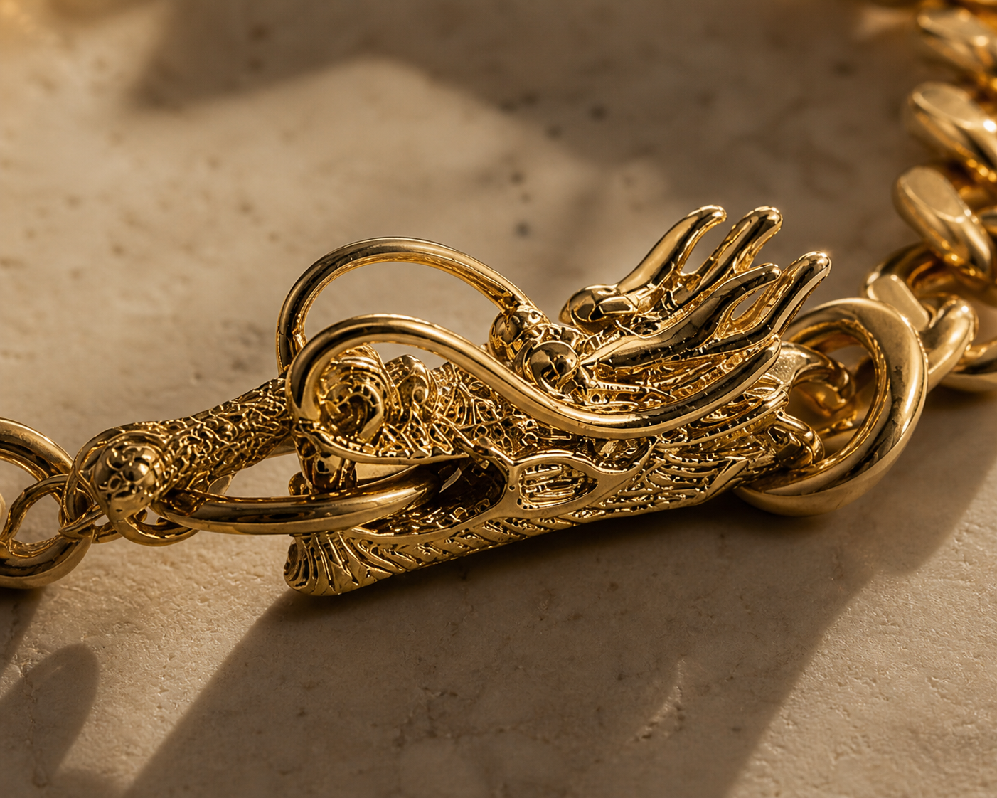 Bracelet Chaîne Dragon Doré