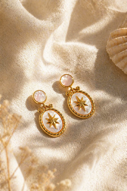 Guiding Star Shell Earrings 18K Gold