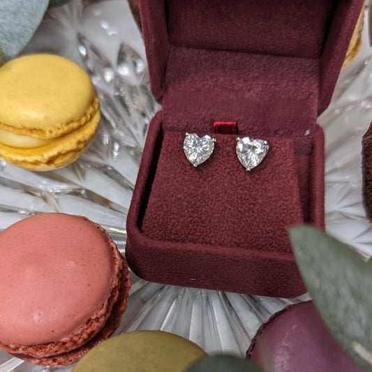 Heart Eyes 😍 Moissanite Stud Earrings in 925 Sterling Silver