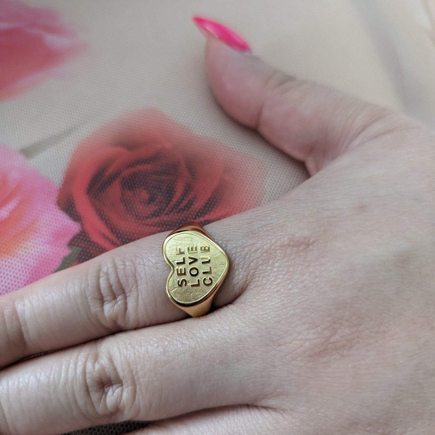 SELF LOVE CLUB  💗 Heart Shaped 18K Gold Plated Ring