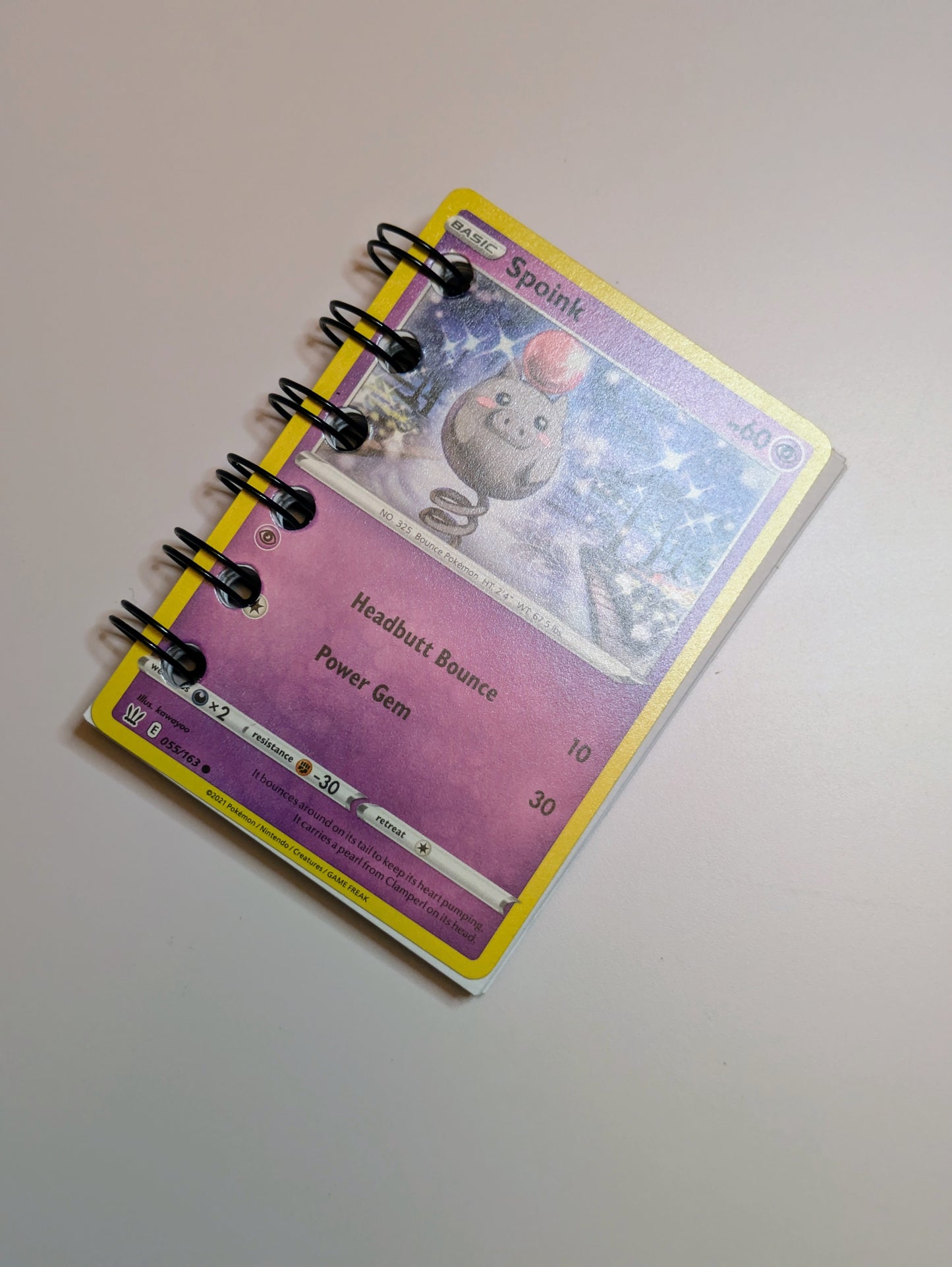 Pokémon Mini bullet journal: Upcycled from cards