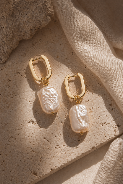 Portofino 18K Plated Gold Non-Tarnish Classic Pearl Earring