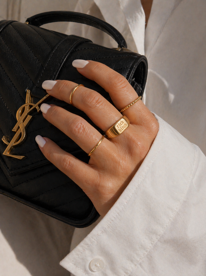 Rich Bitch 18K Gold Manifestation Signet  ✨ Abundance ✨