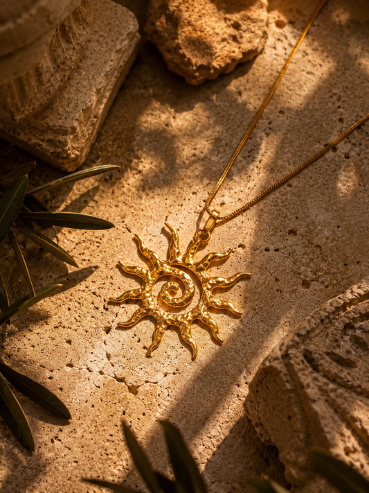 Solar Spiral Talisman Necklace