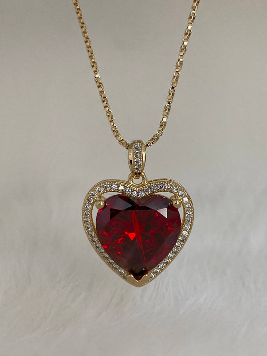 The Knight's Ruby Heart Necklace