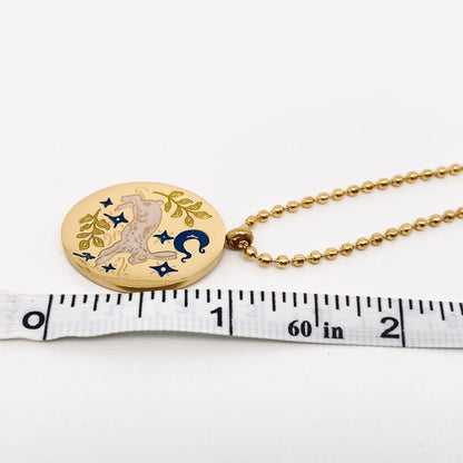 White Rabbit Oval 18K Gold Plated Pendant Necklace