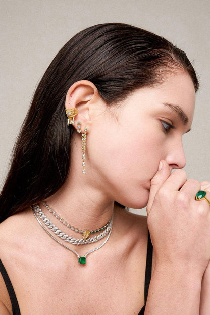 Emerald Tennis Moissanite Necklace