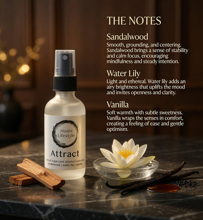 Attract Hand Poured Room Mist - 2oz Bottle
