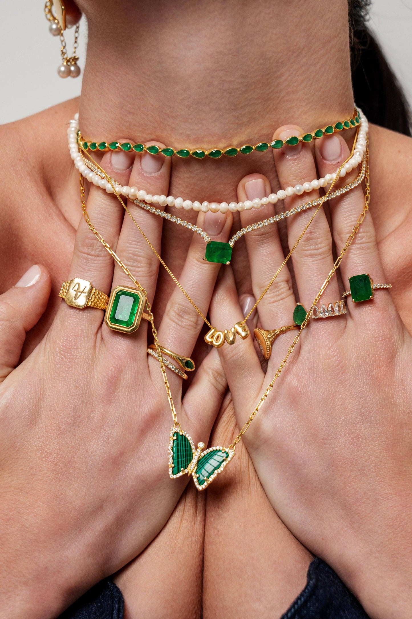 Emerald Tennis Moissanite Necklace