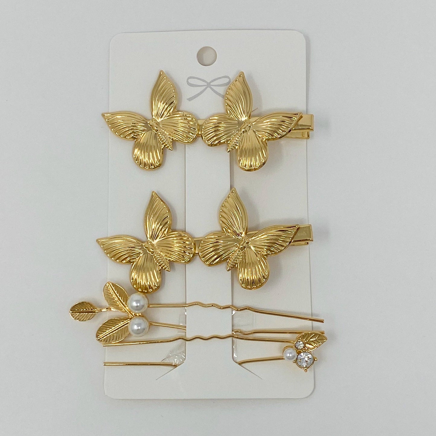 Antique Garden Hair Clip Set 🦋 Butterfly Clips
